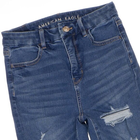 American Eagle Dream Jeans Size 0 Womens Curvy Super Hi Rise Distressed 26x27.5 - Picture 2 of 10